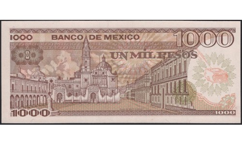 Мексика 1000 песо 1984 серия WT (MEXICO 1000 Pesos 1984 series WT) P 81 : UNC