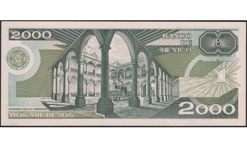 Мексика 2000 песо 1985 серия AV (MEXICO 2000 Pesos 1985 series AV) P 86a : UNC