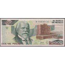 Мексика 2000 песо 1989 серия ED (MEXICO 2000 Pesos 1989 series ED) P 86c : UNC