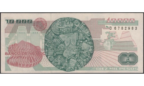Мексика 10000 песо 1987 серия MT (MEXICO 10000 Pesos 1987 series MT) P 90a : UNC