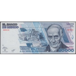 Мексика 20000 песо 1987 серия BC (MEXICO 20000 Pesos 1987 series BC) P 91b : UNC