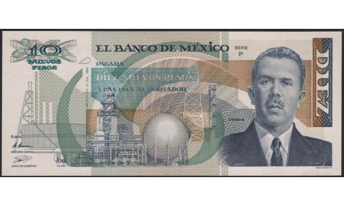 Мексика 10 песо 1992 серия P (MEXICO 10 Pesos 1992 series P) P 95 : UNC