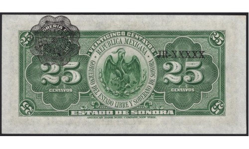 Мексика 25 центаво 1915 (MEXICO 25 Centavos 1915) P S1069 : UNC