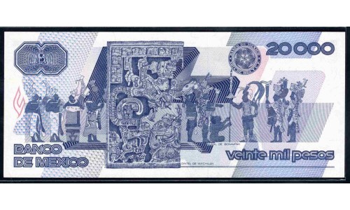 Мексика 20000 песо 1988 серия CE (MEXICO 20000 Pesos 1988 series CE) P 92a : UNC