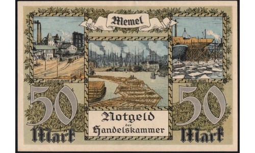 Литва 50 марок 1922 (Мемель) (LITHUANIA 50 Mark 1922 (Memel)) P 7b : UNC