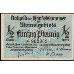 Литва 50 пфенниг 1922 (Мемель) (LITHUANIA 50 pfening 1922(Memel)) P 1 : UNC