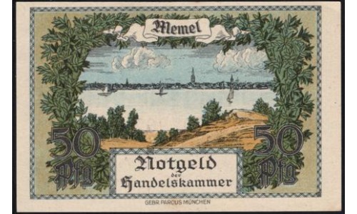 Литва 50 пфенниг 1922 (Мемель) (LITHUANIA 50 pfening 1922(Memel)) P 1 : UNC