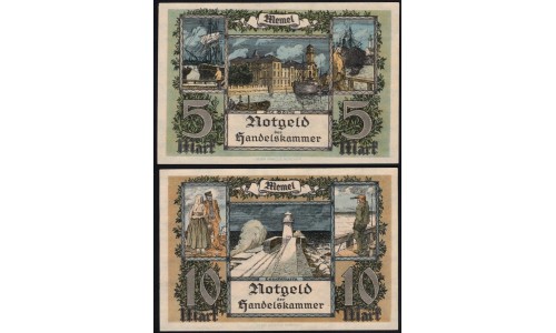 Литва, набор из 9ти банкнот 1922 (Мемель) (LITHUANIA, 9 banknotes set 1922 (Memel)) : UNC-/UNC