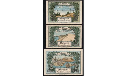 Литва, набор из 9ти банкнот 1922 (Мемель) (LITHUANIA, 9 banknotes set 1922 (Memel)) : UNC-/UNC