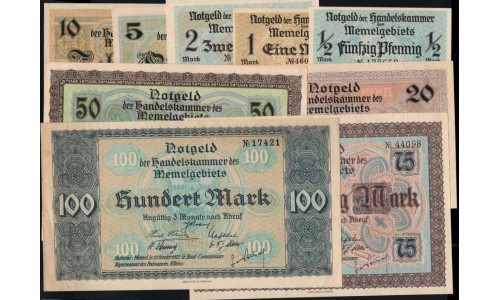 Литва, набор из 9ти банкнот 1922 (Мемель) (LITHUANIA, 9 banknotes set 1922 (Memel)) : UNC-/UNC