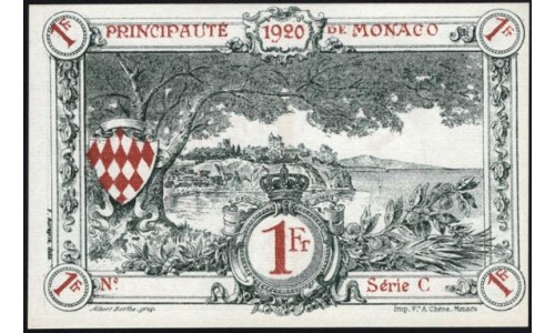 Монако 1 франк 1920 г. (MONACO 1 Franc 1920) P 5: UNC
