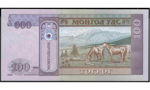 Монголия 100 тугриков 2000 год (Mongolia 100 tugrik 2000 year)) P 65a: Unc