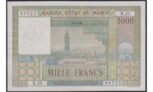 Марокко 1000 франков 1951 (MOROCCO 1000 francs 1951) P 47(1): UNC