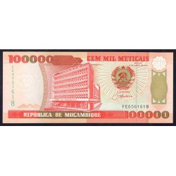 Мозамбик 100000 метикалей 1993 (MOZAMBIQUE 100000 Meticais 1993) P 139 : UNC