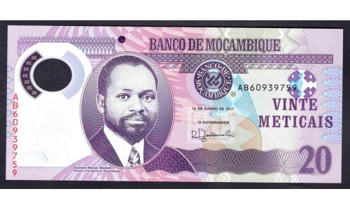 Мозамбик 20 метикалей 2017 (MOZAMBIQUE 20 Meticais 2017) P 149b : UNC