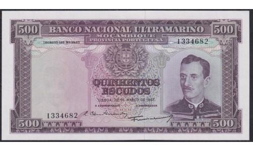 Мозамбик 500 эскудо 1967 (MOZAMBIQUE 500 Escudos 1967) P 110a(2): UNC