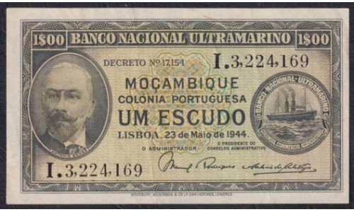 Мозамбик 1 эскудо 23.05.1944 года (MOZAMBIQUE 1 Escudo 23.05.1944) P 92: XF/aUNC
