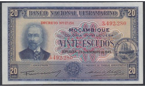 Мозамбик 20 эскудо 1945 (MOZAMBIQUE 20 Escudos 1945) P 96: aUNC/UNC