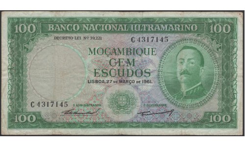 Мозамбик 100 эскудо 1961 (MOZAMBIQUE 100 Escudos 1961) P 109b : VF