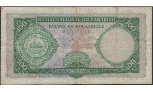 Мозамбик 100 эскудо 1961 (MOZAMBIQUE 100 Escudos 1961) P 109b : VF