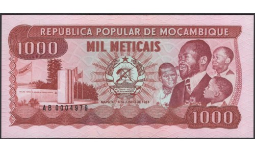 Мозамбик 1000 метикалей 1983 (MOZAMBIQUE 1000 Meticais 1983) P 132a : UNC