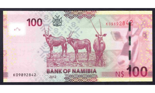 Намибия 100 долларов 2012 (NAMIBIA 100 Namibia Dollars 2012) P 14 : UNC