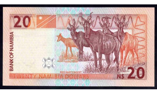 Намибия 20 долларов (2002) (NAMIBIA 20 Namibia Dollars (2002)) P 6b : UNC