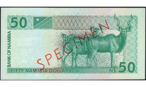 Намибия 50 долларов (1993) образец (NAMIBIA 50 Namibia Dollars (1993) specimen) P 2s : UNC