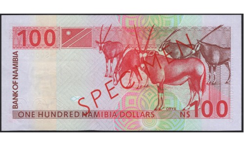 Намибия 100 долларов (1993) образец (NAMIBIA 100 Namibia Dollars (1993) specimen) P 3s : UNC