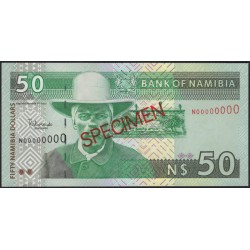 Намибия 50 долларов (2003) образец (NAMIBIA 50 Namibia Dollars (2003) specimen) P 8s : UNC