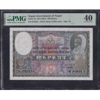 Непал 100 мохру / рупий б/д (1951) РЕДКОСТЬ!!! (Nepal 100 mohru / rupees ND (1951)) P 4a: PMG 40 XF