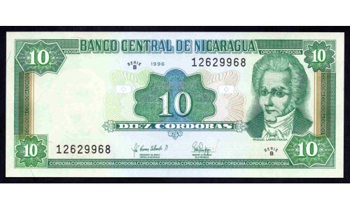Никарагуа 10 кордоба 1996 г. (NICARAGUA 10 Córdobas 1996) P181:Unc