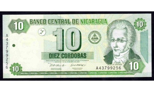 Никарагуа 10 кордоба 2002 г. (NICARAGUA 10 Córdobas 2002) P191:Unc