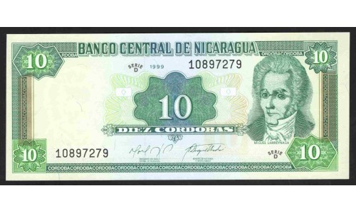 Никарагуа 10 кордоба 1999 г. (NICARAGUA 10 Córdobas 1999) P188:Unc