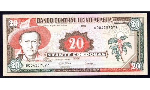 Никарагуа 20 кордоба 1995 г. (NICARAGUA 20 Córdobas 1995) P182:Unc
