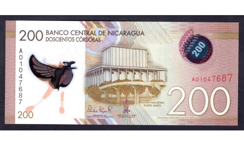Никарагуа 200 кордоба 2014 г. (NICARAGUA 200 Córdobas 2014) P213:Unc
