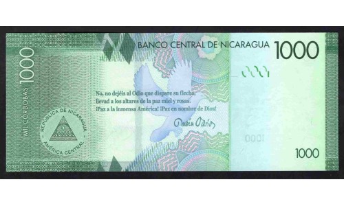 Никарагуа 1000 кордоба 2016 г. (NICARAGUA 1000 Córdobas 2016) P216:Unc