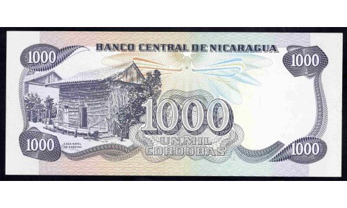 Никарагуа 1000 кордоба 1985 г. (NICARAGUA 1000 Córdobas 1985) P145:Unc