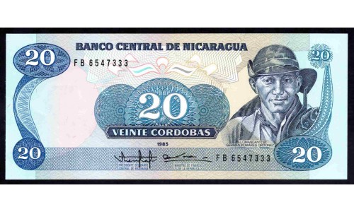 Никарагуа 20 кордоба 1985 г. (NICARAGUA 20 Córdobas 1985) P152:Unc