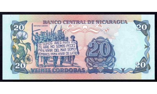 Никарагуа 20 кордоба 1985 г. (NICARAGUA 20 Córdobas 1985) P152:Unc