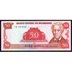 Никарагуа 50 кордоба 1985 г. (NICARAGUA 50 Córdobas 1985) P153:Unc