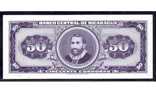 Никарагуа 50 кордоба 1968 г. (NICARAGUA 50 Córdobas 1968) P 119а: UNC