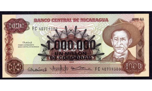 Никарагуа 1 миллион кордоба 1985 (1990 г.) (NICARAGUA  1.000.000 Córdobas1985 (1990)) P164:Unc
