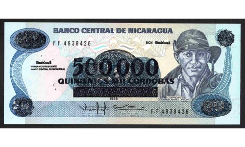 Никарагуа 500000 кордоба 1985 (1990 г.) (NICARAGUA 500000 Córdobas 1985 (1990)) P163:Unc