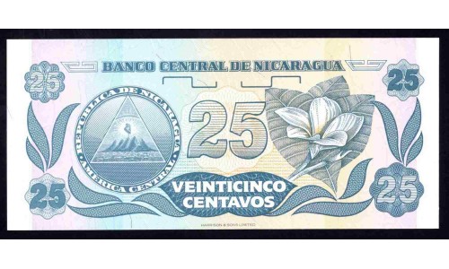 Никарагуа 25 центаво ND (1991 г.) (NICARAGUA 25 Centavos de Córdoba ND (1991)) P170:Unc
