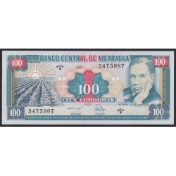 Никарагуа 100 кордоба 1992, серия B, № 3475987, ПРОСТО РЕДКОСТЬ (NICARAGUA 100 Córdobas 1992) P184: UNC