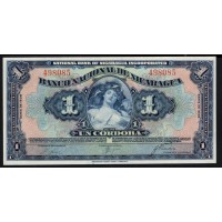 Никарагуа 1 кордоба 1938 года, 490085, РЕДКИЕ (NICARAGUA 1 Córdoba 1938, RARE) P 63b: UNC