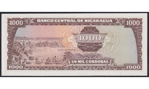 Никарагуа 1000 кордоба 1972 г. (NICARAGUA 1000 Córdobas 1972) P 128b: UNC
