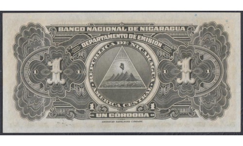 Никарагуа 1 кордоба 1942 г. (NICARAGUA 1 Córdoba 1942) P90a: UNC