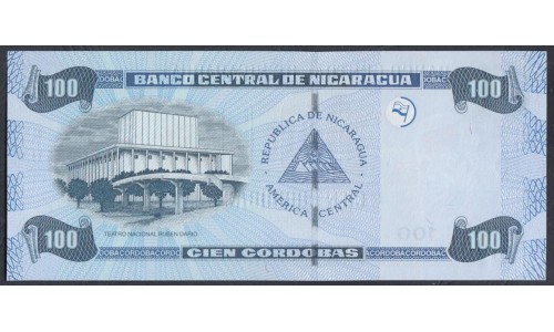 Никарагуа 100 кордоба 2002 года, Литера В (NICARAGUA 100 Córdobas 2002) P 194: UNC